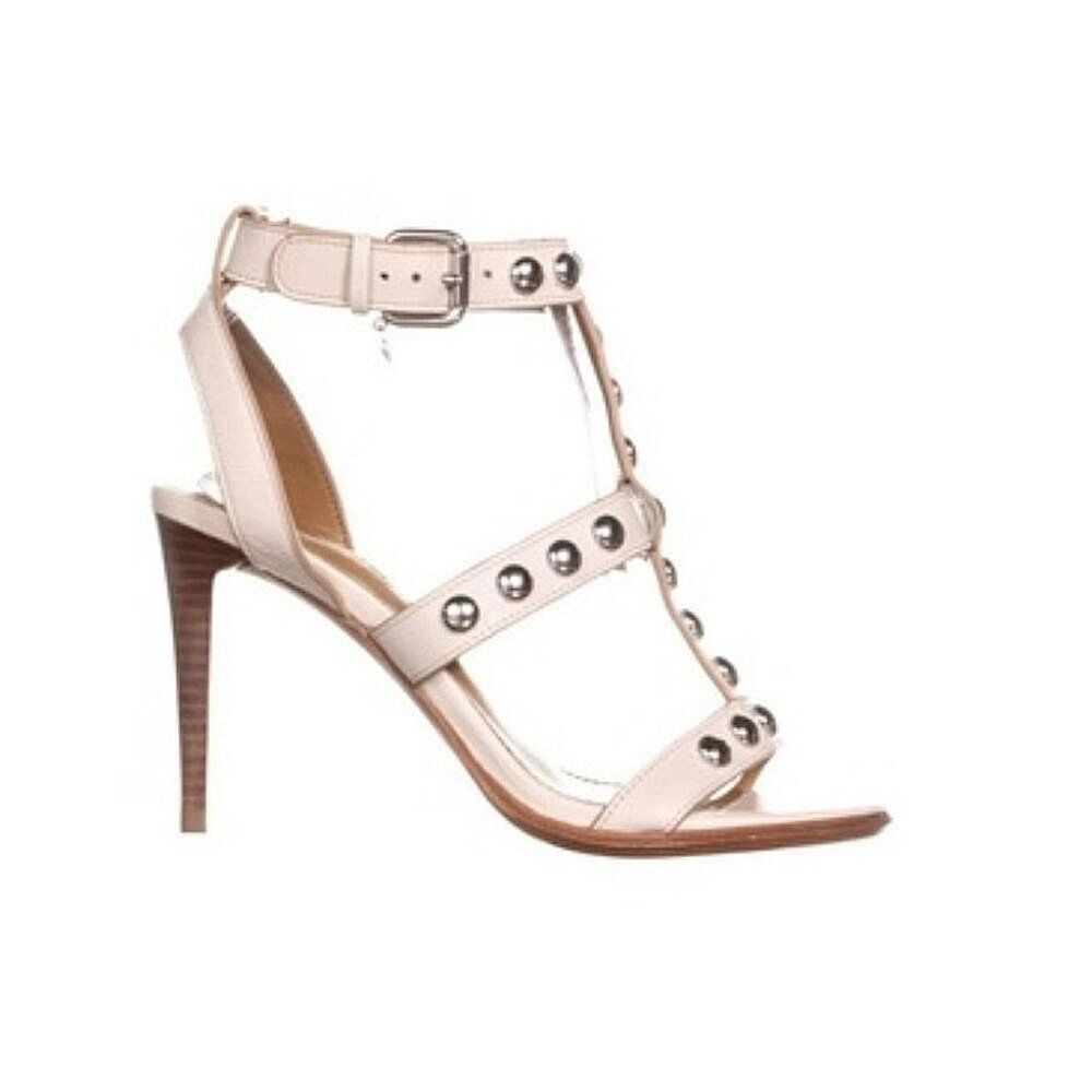 Coach Isabel Studded Leather Strappy High Heel Sandals Chalk - Size 9 NIB